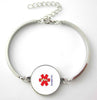 Alert Medical Diabetic Glass Tile Jewelry Bracelet