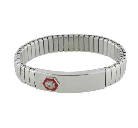 Medical Alert ID Stretch Bracelet Stainless Steel