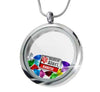 Floating Locket Set Medical Alert Red Diabetic